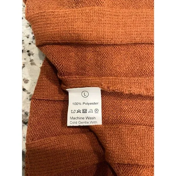 Women’s Ribbed Knit Crop Tank Top Brown V-Neck Sleeveless Size L - Picture 5 of 5